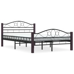 vidaXL Estructura de cama de metal negra 140x200 cm