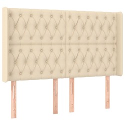 vidaXL Cabecero con orejas de tela color crema 147x16x118/128 cm