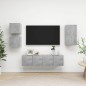 vidaXL Set de muebles de salón 5 pzas madera ingeniería gris hormigón