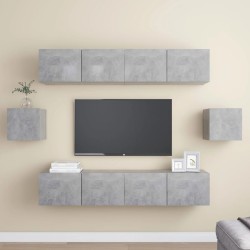 vidaXL Juego de muebles de salón 6 piezas gris hormigón