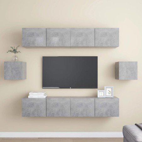 vidaXL Juego de muebles de salón 6 piezas gris hormigón