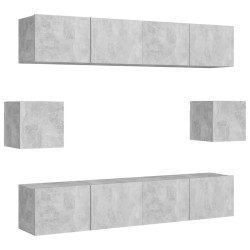 vidaXL Juego de muebles de salón 6 piezas gris hormigón