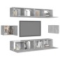 vidaXL Juego de muebles de salón 6 piezas gris hormigón