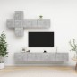 vidaXL Set de muebles de salón 7 pzas madera ingeniería gris hormigón