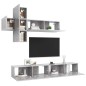 vidaXL Set de muebles de salón 7 pzas madera ingeniería gris hormigón