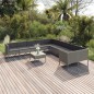 vidaXL Set de muebles de jardín 11 pzas y cojines ratán sintético gris vidaXL Set de muebles de jardín 11 pzas y cojines ratán sintético gris
