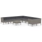 vidaXL Set de muebles de jardín 11 pzas y cojines ratán sintético gris vidaXL Set de muebles de jardín 11 pzas y cojines ratán sintético gris