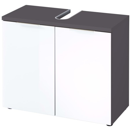 Germania Armario de lavabo para baño GW-Pescara blanco y grafito