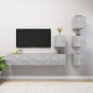 vidaXL Set de muebles de salón 6 pzas madera ingeniería gris hormigón vidaXL Set de muebles de salón 6 pzas madera ingeniería gris hormigón