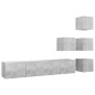 vidaXL Set de muebles de salón 6 pzas madera ingeniería gris hormigón vidaXL Set de muebles de salón 6 pzas madera ingeniería gris hormigón