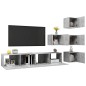 vidaXL Set de muebles de salón 6 pzas madera ingeniería gris hormigón vidaXL Set de muebles de salón 6 pzas madera ingeniería gris hormigón