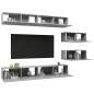 vidaXL Set de muebles de salón 6 pzas madera ingeniería gris hormigón