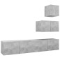 vidaXL Set de muebles de salón 4 pzas madera ingeniería gris hormigón vidaXL Set de muebles de salón 4 pzas madera ingeniería gris hormigón