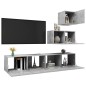 vidaXL Set de muebles de salón 4 pzas madera ingeniería gris hormigón vidaXL Set de muebles de salón 4 pzas madera ingeniería gris hormigón