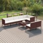 vidaXL Set muebles de jardín 9 pzas y cojines ratán sintético marrón vidaXL Set muebles de jardín 9 pzas y cojines ratán sintético marrón