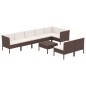 vidaXL Set muebles de jardín 9 pzas y cojines ratán sintético marrón vidaXL Set muebles de jardín 9 pzas y cojines ratán sintético marrón