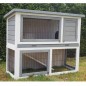 @Pet Outdoo Conejera exterior Benji madera gris y blanco 115x48x92 cm @Pet Outdoo Conejera exterior Benji madera gris y blanco 115x48x92 cm