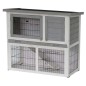 @Pet Outdoo Conejera exterior Benji madera gris y blanco 115x48x92 cm @Pet Outdoo Conejera exterior Benji madera gris y blanco 115x48x92 cm