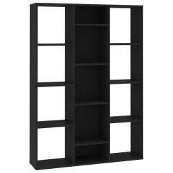 vidaXL Divisor de espacios/estantería aglomerado negro 100x24x140 cm