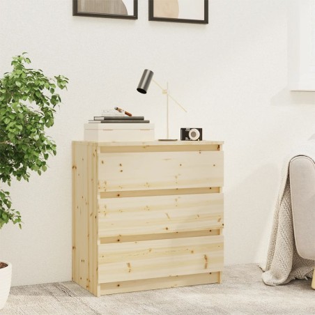 vidaXL Mesita de noche madera maciza de abeto 60x36x64 cm