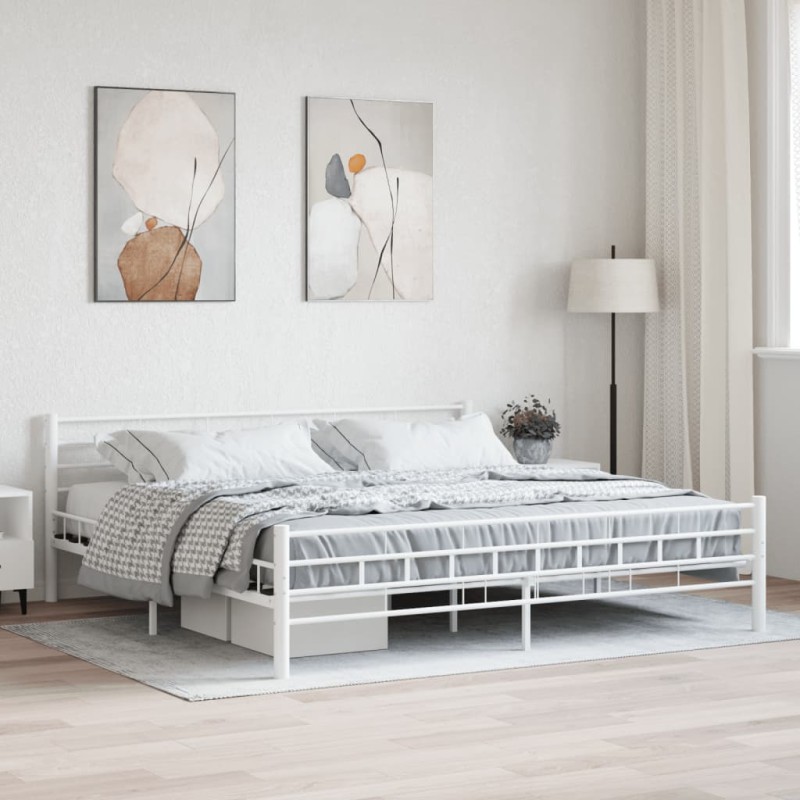 vidaXL Estructura de cama de metal blanca 180x200 cm vidaXL Estructura de cama de metal blanca 180x200 cm