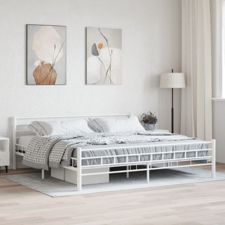 vidaXL Estructura de cama de metal blanca 180x200 cm