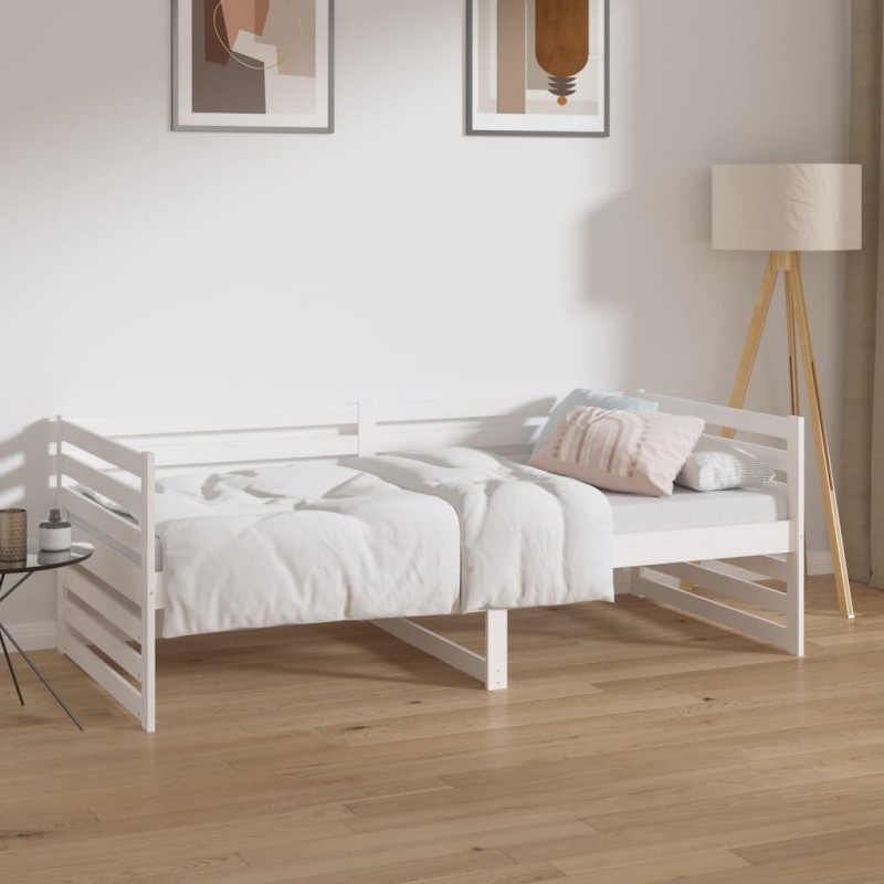 vidaXL Sofá cama madera maciza de pino blanco 90x190 cm vidaXL Sofá cama madera maciza de pino blanco 90x190 cm