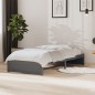 vidaXL Estructura de cama individual madera maciza gris 90x190 cm vidaXL Estructura de cama individual madera maciza gris 90x190 cm