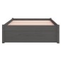 vidaXL Estructura de cama individual madera maciza gris 90x190 cm vidaXL Estructura de cama individual madera maciza gris 90x190 cm