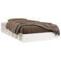 vidaXL Estructura de cama doble de madera maciza blanco 135x190 cm