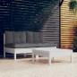 vidaXL Muebles de jardín 3 pzas con cojines antracita madera de pino