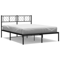 vidaXL Estructura de cama con cabecero metal negro 140x190 cm