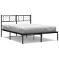vidaXL Estructura de cama con cabecero metal negro 140x190 cm