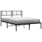 vidaXL Estructura de cama con cabecero metal negro 140x190 cm
