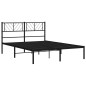 vidaXL Estructura de cama con cabecero metal negro 140x190 cm