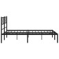 vidaXL Estructura de cama con cabecero metal negro 140x190 cm
