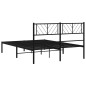 vidaXL Estructura de cama con cabecero metal negro 140x190 cm