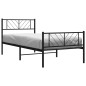 vidaXL Estructura de cama con cabecero y estribo metal negro 100x190cm