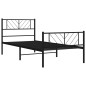 vidaXL Estructura de cama con cabecero y estribo metal negro 100x190cm