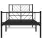 vidaXL Estructura de cama con cabecero y estribo metal negro 100x190cm