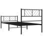 vidaXL Estructura de cama con cabecero y estribo metal negro 100x190cm