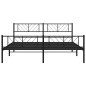 vidaXL Estructura de cama cabecero y pie de cama metal negro 193x203cm vidaXL Estructura de cama cabecero y pie de cama metal negro 193x203cm