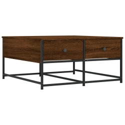 vidaXL Mesa de centro madera de ingeniería marrón roble 80x80x40 cm