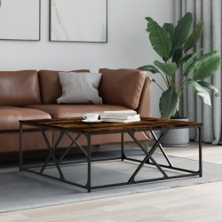 vidaXL Mesa de centro madera de ingeniería roble ahumado 100x100x40 cm