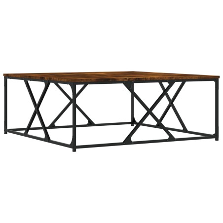 vidaXL Mesa de centro madera de ingeniería roble ahumado 100x100x40 cm