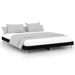 vidaXL Estructura de cama madera contrachapada negra 150x200 cm