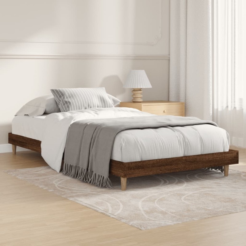 vidaXL Estructura de cama madera contrachapada marrón roble 90x190 cm vidaXL Estructura de cama madera contrachapada marrón roble 90x190 cm