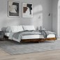 vidaXL Estructura de cama madera contrachapada roble ahumado 100x200cm