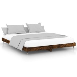 vidaXL Estructura de cama madera contrachapada roble ahumado 100x200cm