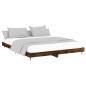vidaXL Estructura de cama madera contrachapada roble ahumado 100x200cm